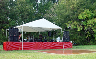 Optional speaker wings on stage rental